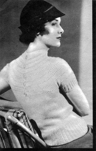 1930s Shetland Blouse- Knitting Pattern- 34" Bust