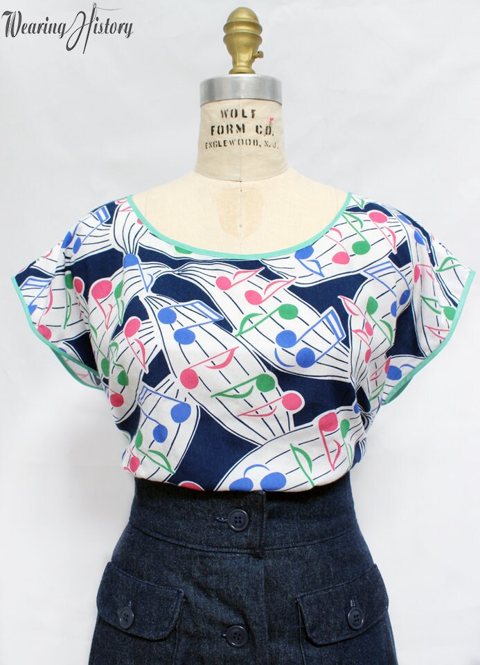 E-PATTERN-Lana- 1940s Blouse and Crop Tops Pattern- 30"-42" Bust