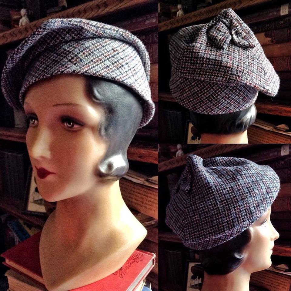 E-Pattern- 1933 Accessories- Hats, Scarf, Gauntlet Cuffs– Size 22" Head