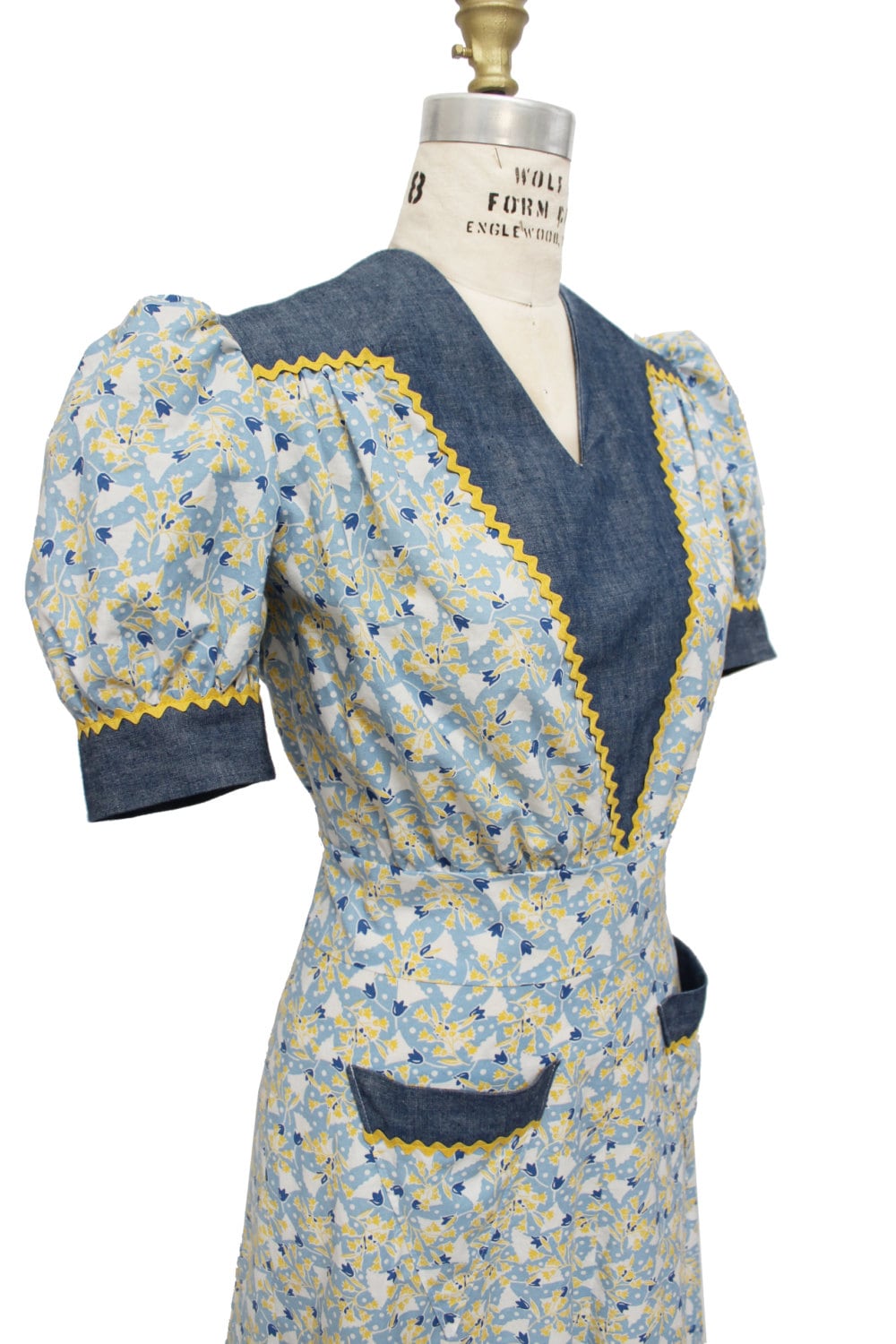 E-Pattern- Circa 1939 Victory Dress Pattern- 1930s 1940s- Bust 30